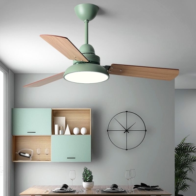 48'' Ceiling Fan Modern Wood Blade Fan Lighting in 4 Colors