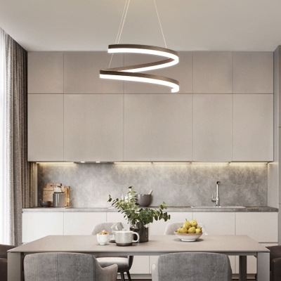 Modernism Black Chandelier Metal Ceiling Light