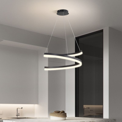 Modernism Black Chandelier Metal Ceiling Light