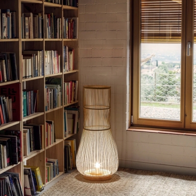 Bamboo Fish Trap Standing Light Floor Lamp