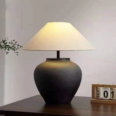 Rustic Bedroom Clay Table Lamp