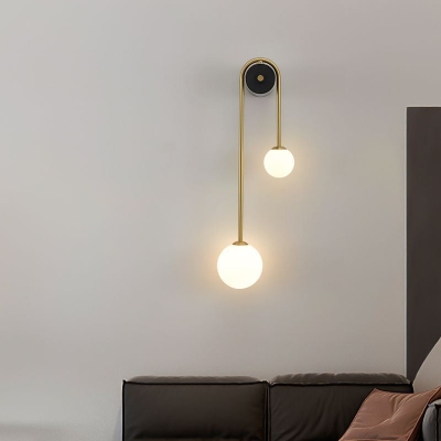 Postmodern 2-Head Brass Arc Wall Lighting