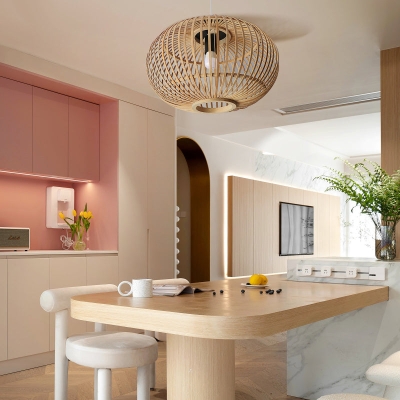 Farmhouse Bamboo Ceiling Light