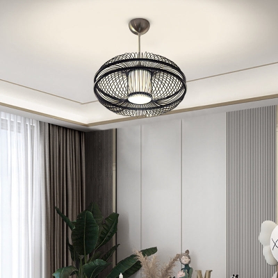 Handicraft Bamboo Pendant light Creative Fan Chandelier Home Decor Art