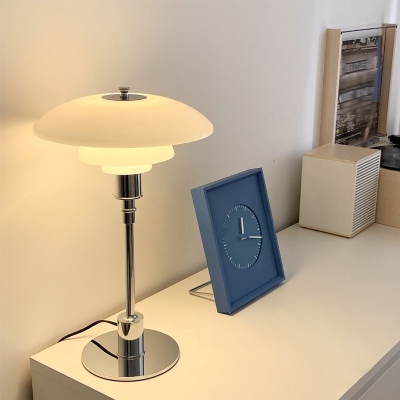 Modernism Silver Tiered Desk Lamp
