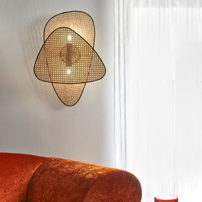 Creative Bedroom Bedside Wall Lamp Rattan Woven