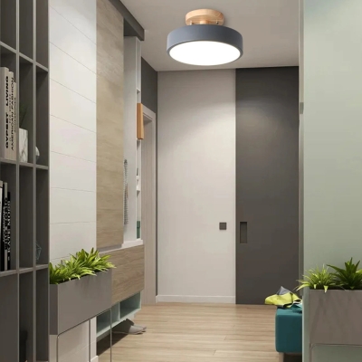 Round Wooden LED Ceiling Light