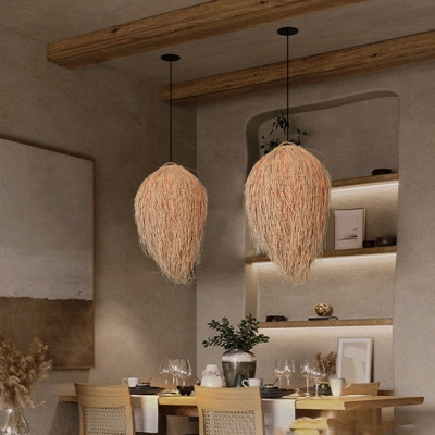 Grass Pendant Lights Handmade Lampshade for Farmhouse