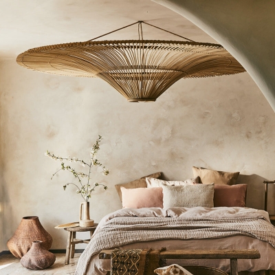 Large Modern Rattan Pendant Light Ceiling Lampshade 80CM