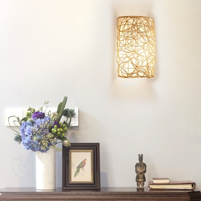 Rattan Wall Light Wicker Wall Pendant Lamps Boho Wall Sconce Light