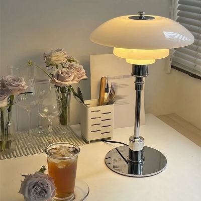 Modernism Silver Tiered Desk Lamp