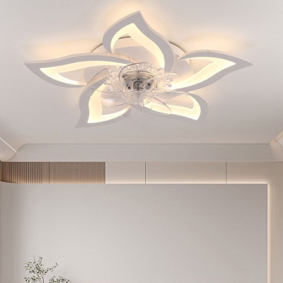 Metal Flower Shape Ceiling Fan Modern Style