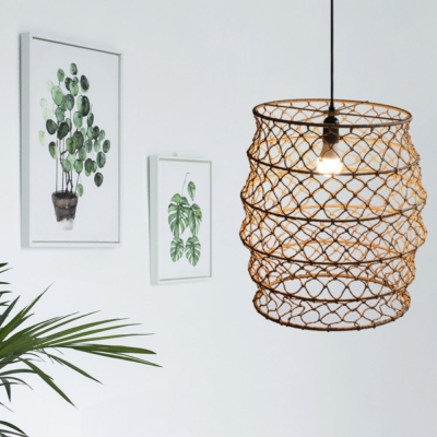 Foldable Rope Chandelier Lantern Pendant Lighting