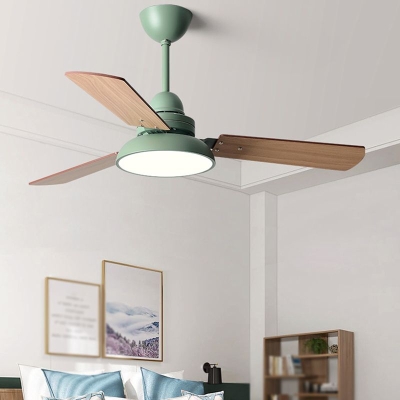 48'' Ceiling Fan Modern Wood Blade Fan Lighting in 4 Colors